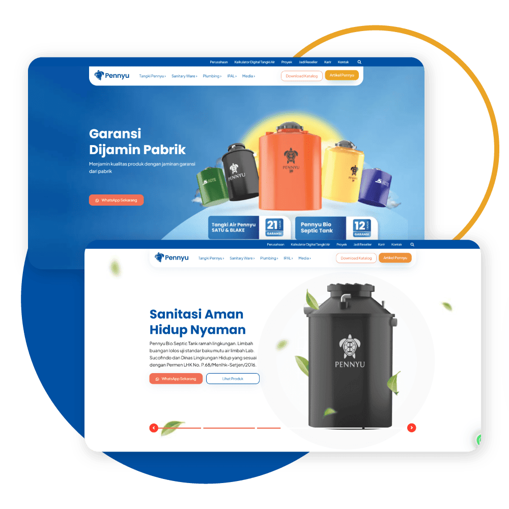 Fitur interaktif pada website pennyu bagian slider
