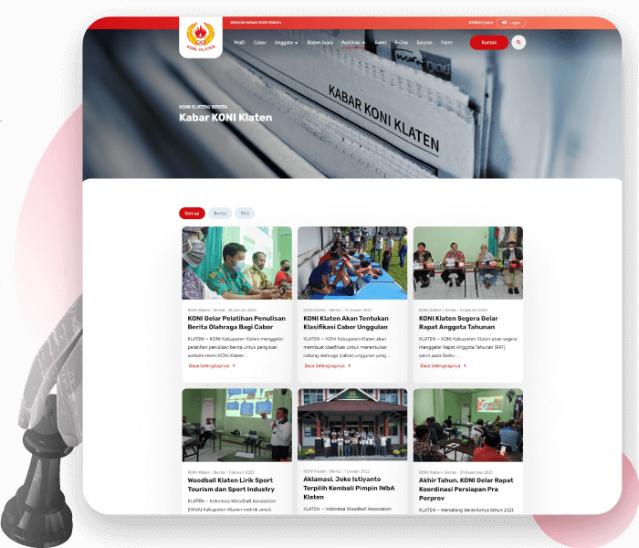 website-berita-pemerintahan Tampilan Website Koni Klaten