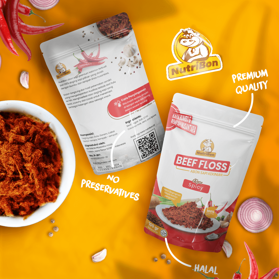 Mockup-Spicy Desain Kemasan Abon Sapi rasa Pedas