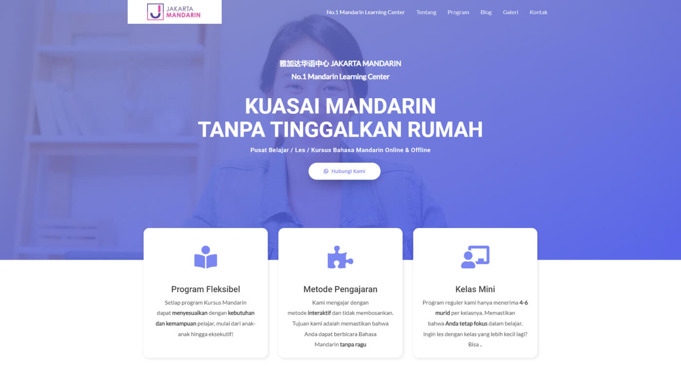 Penampilan Website Jakarta Mandarin