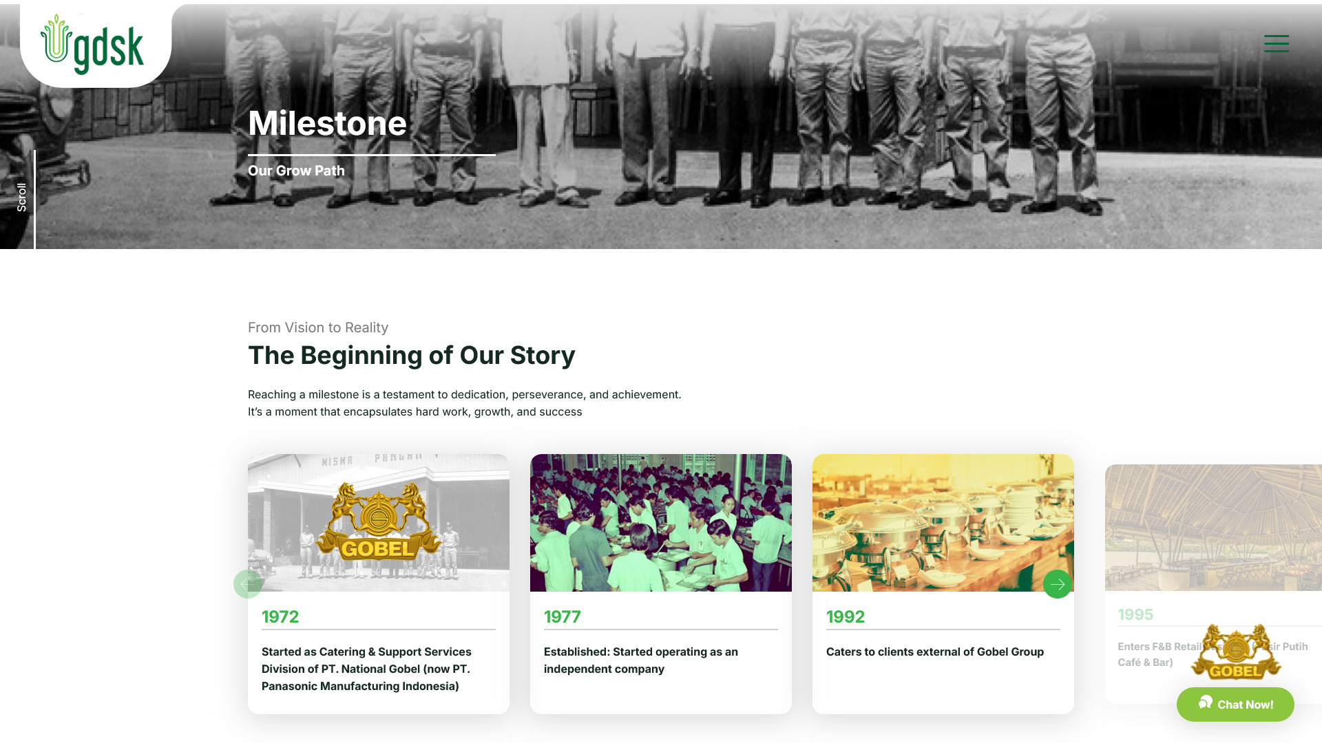 Company Profile History Page Gdsk