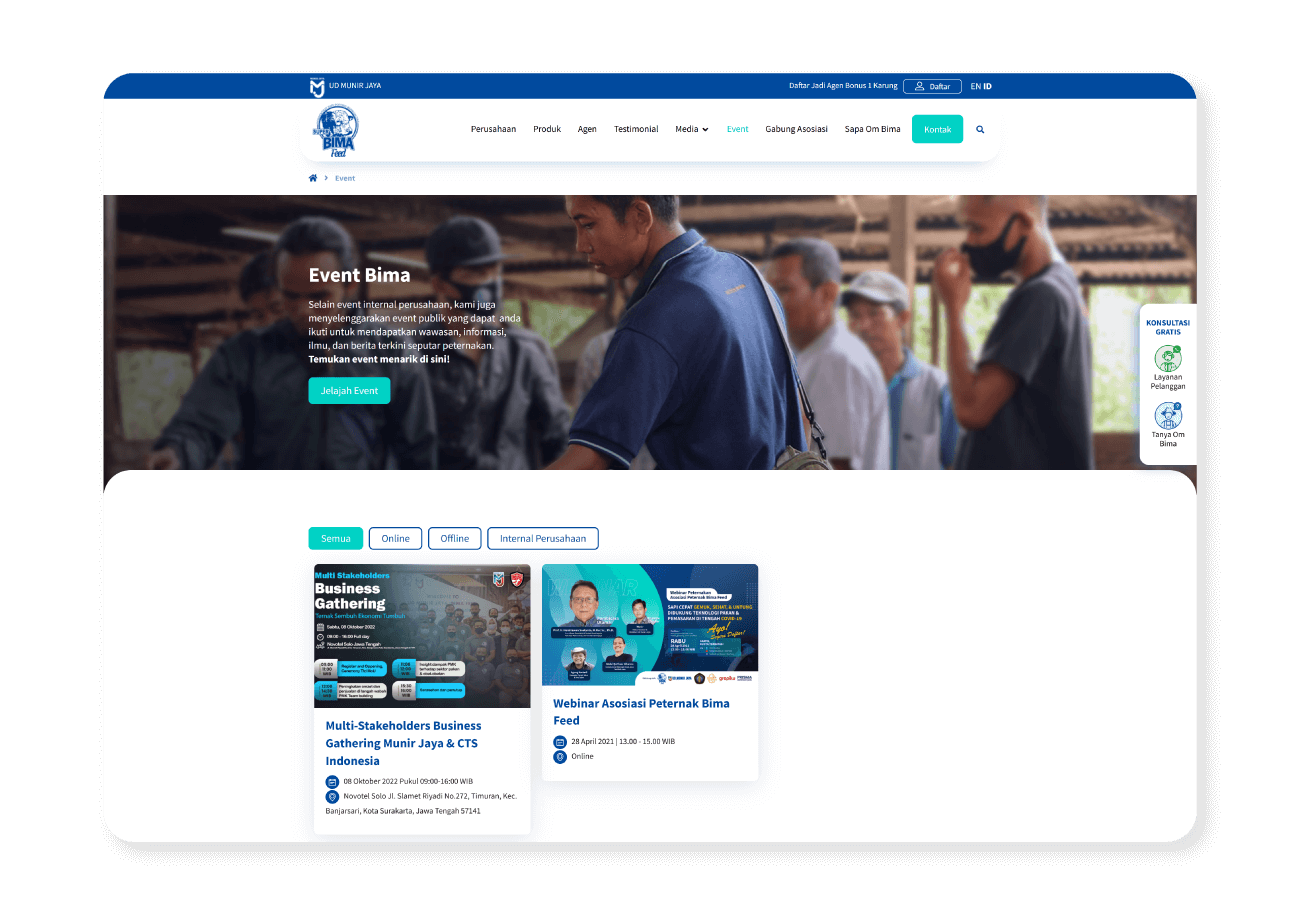 konten-bimafeed-event Tampilan Website Bima Feed